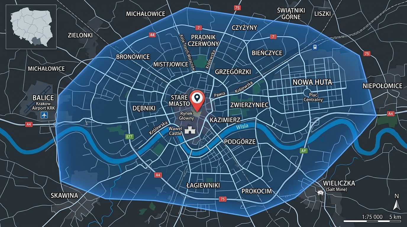 Mapa obszaru działania